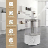 OXA 4L Large Capacity Cool Mist Humidifier Whisper-Quiet , Ultrasonic Air Humidifiers for Bedroom Babyroom Home Office, Two 360° Rotatable Mist Outlets, Waterless Automatic Shut-off (Gray)