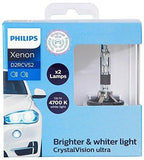 Philips D2R CrystalVision ultra Authentic Xenon HID Headlight Bulb, 2 Pack