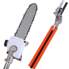 Iglobalbuy 5 in 1 52CC Multifunctional 2-Stroke Petrol Brush Cutter Grass Trimmer Chainsaw Hedge Trimmer Extension Pole