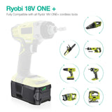 FirstPower Replace Ryobi One+ Battery 5.0Ah 18V Lithium Battery P102 P103 P105 P107 P108 P109 Ryobi ONE+ Cordless Tool 2Pack