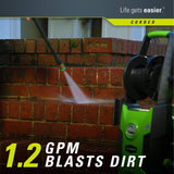 Greenworks 1700 PSI 13 Amp 1.2 GPM Pressure Washer with Hose Reel GPW1702 (Renewed)