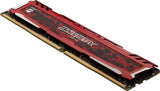 Ballistix Sport LT 64GB Kit (16GBx4) DDR4 2666 MT/s (PC4-21300) CL16 DR x8 DIMM 288-Pin - BLS4K16G4D26BFSE (Red)
