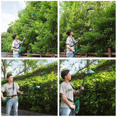 DOEWORKS 20V Li-ion Cordless Long Reach Electric Pole Hedge Trimmer, 20